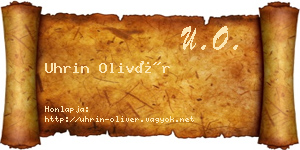 Uhrin Olivér névjegykártya
